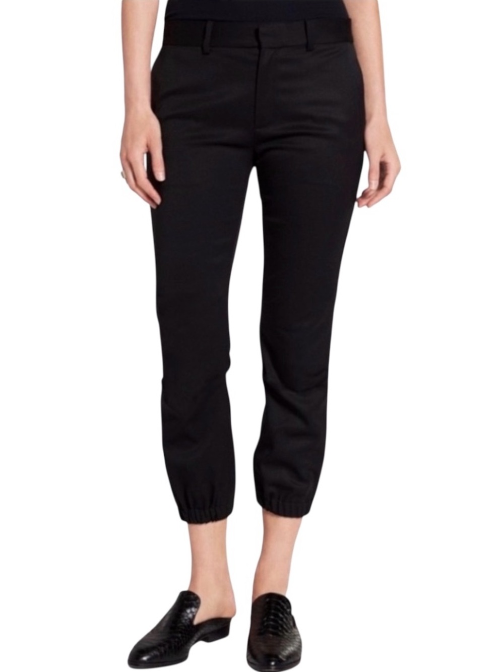 NILI LOTAN Cropped Military Pants Wool Black Size 2